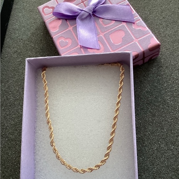 🪻 NWT Gold Rope Chain Anklet - Picture 2 of 7